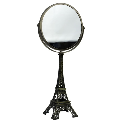 6 Pieces Home Basics Antique French Paris Eiffel Towel Double Sided Cosmetic Mirror, Bronze - Assorted Cosmetics