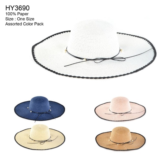 30 Pieces Womens Paper Sun Hat Assorted Color - Sun Hats