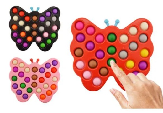 Bubble Pop Toy Keychain Silicone Large Butterfly - Key Chains