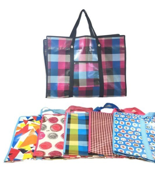 36 Pieces Jumbo Printed Shopping Bag With Handles - Shopping Cart Liner