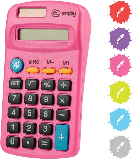 24 Pieces 8-Digit Dual Power Pocket Size Calculator, Pink - Calculators