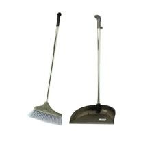 24 Pieces Broom Set with Black and Gray Mix - Dust Pans
