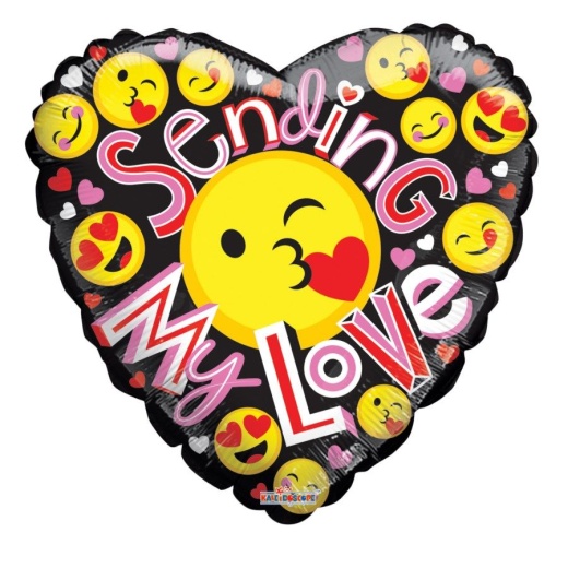 100 Pieces Sending My Love Emoji Valentine Balloon Heart Shape - Valentine Decorations