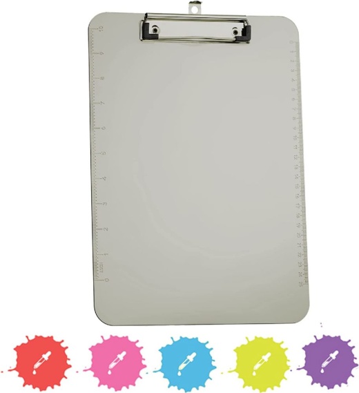 30 Pieces Standard Size Plastic Clipboard With Low Profile Clip, Gray