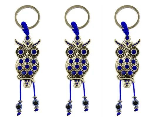 72 Pieces Metal Charm Keychain Owl - Key Chains