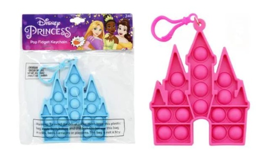 24 Pieces Bubble Pop Toy Key Chain Disney Castle