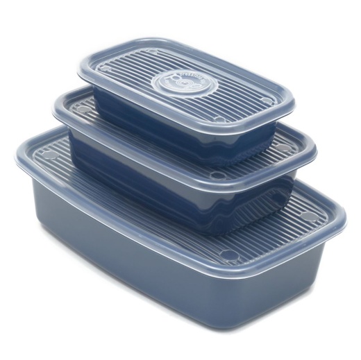 7 Pieces Home Basics Rectangular Plastic Meal Prep Set - Blue Food Storage Containers