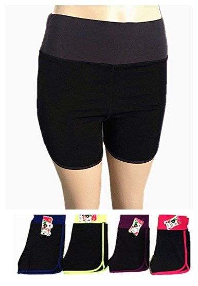 48 Pieces Power Flex Yoga Short Tummy Control Workout Running Athletic - Women's Active Wear Bottoms