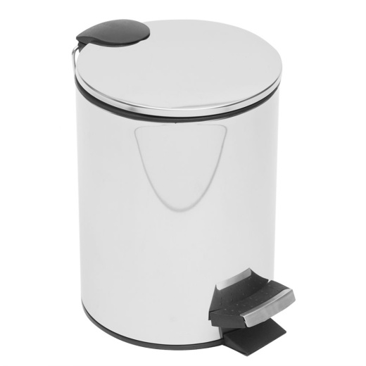 6 Pieces Home Basics Round 3 Lt Matte Stainless Steel Step Waste Bin - Waste Basket