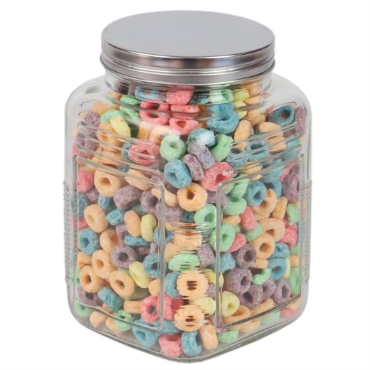 12 Pieces Home Basics Province 1.5 Lt Glass Canister With Metal Lid - Storage & Organization