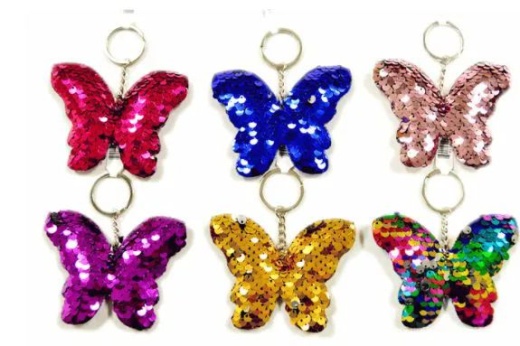 72 Pieces Sequin Keychain Butterfly - Key Chains
