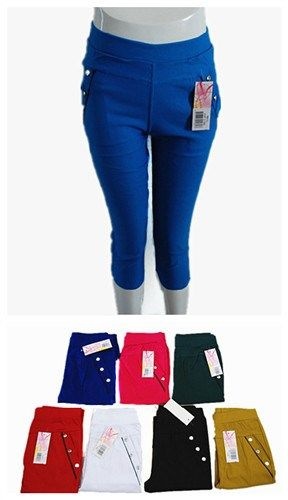 48 Pieces Womens Trendy Skinny Capri Stretch Leggings - Womens Leggings