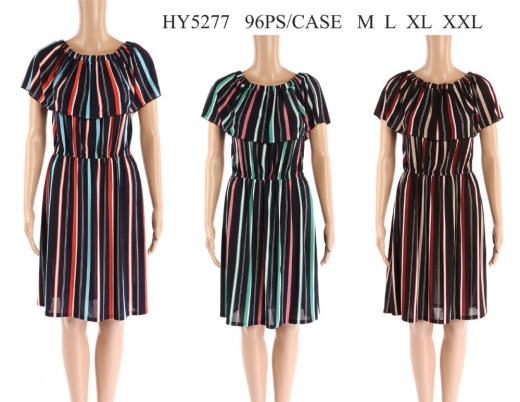 48 Pieces 48 Womens Striped Sun Dress - Womens Sundresses & Fashion