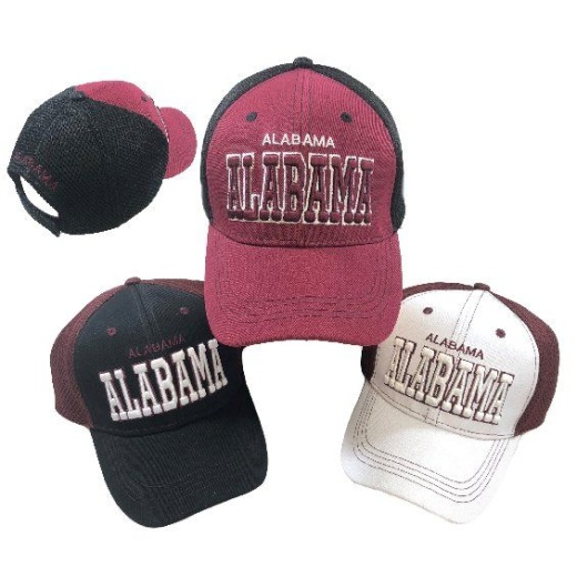 24 Pieces Alabama Air Mesh Back Solid Front Ball Cap - Baseball Caps & Snap Backs