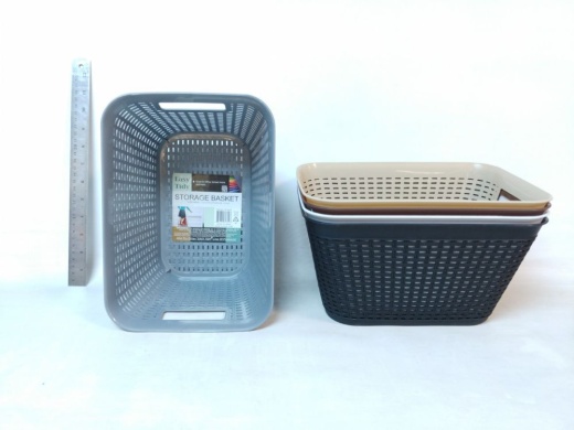 24 Pieces Pl. Basket Rectangular Deep 5 Asst Cl 24pc/cs - Storage & Organization