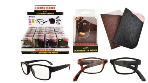48 Pieces Folding Reading Glasses with Leather Pouch