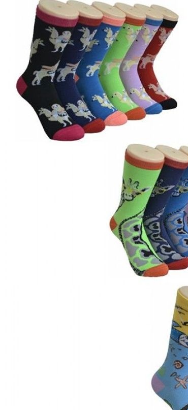 360 Pairs Ladies Assorted Variety Printed Crew Socks Size 9-11 - Womens Crew Sock