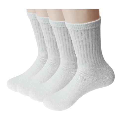 96 Pairs Men's Crew Cut Athletic Socks - White Size 9-11