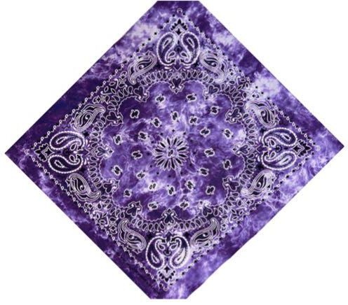 120 Pieces Purple Tye Dye Bandana - Bandanas