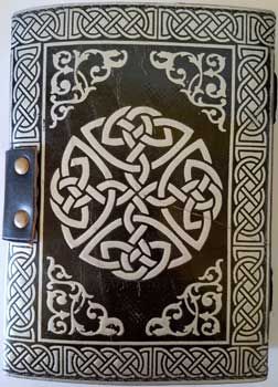 Black/ Silver Pentagram Leather Blank Book W/ Latch