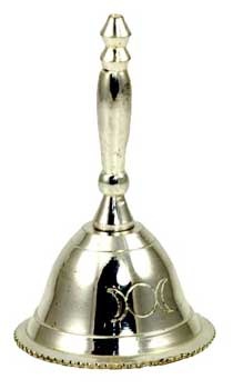 Altar Bell With Triple Moon Design 2 1/2"