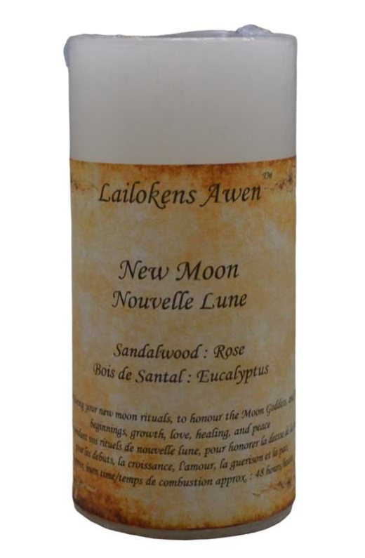 4" New Moon Scented Lailokens Awen Candle - For Rituals and Positive Energy