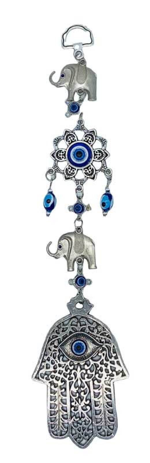 Evil Eye with Hand and Elephants - Protective Decor for Your Home