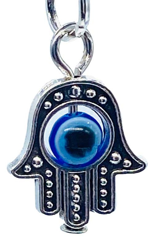 Fatima Hand Amulet - 3/4 Inch Silver Tone Skeleton Pendant