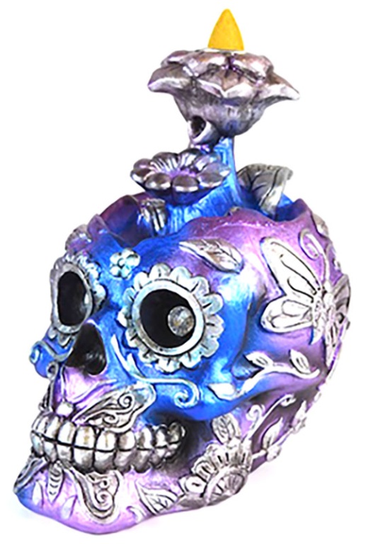 6" Metallic Skull Backflow Burner