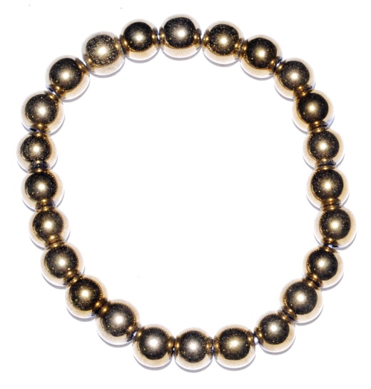 8Mm Gold Plated Hematite Bracelet