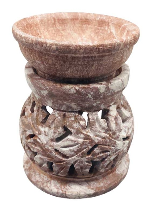 3 1/4" Leaf Soapstone Oil Diffuser - Enhance Your Home Ambiance with Nature-Inspired Charm