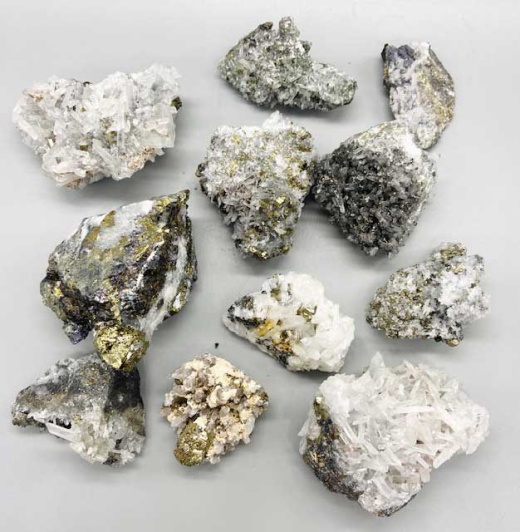 3# Flat of Quartz with Aragonite & Pyrite