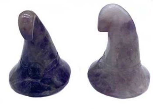 Witch's Hat Amethyst Set of 2 - Authentic Crystal for Good Energy and Happiness
