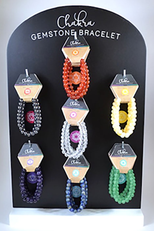 Set of 35 7 Chakra Bracelets Display Board