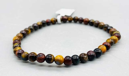 4mm Tri Color Tiger Eye Bracelet