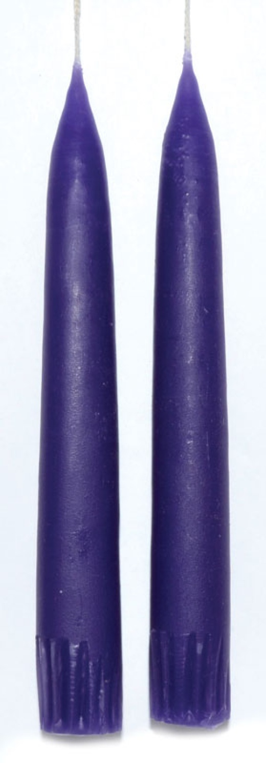 7" Purple Taper Pair Candles