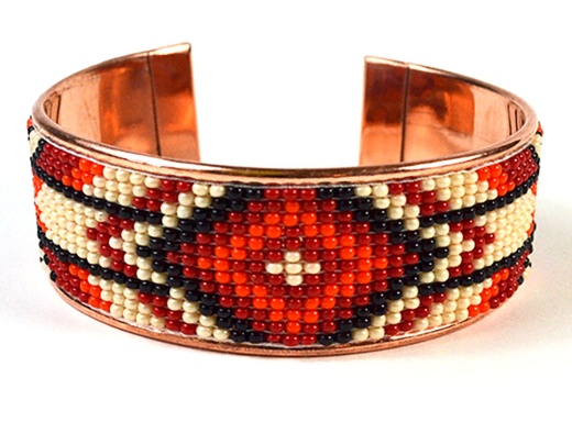 Czech Beaded Copper Bracelet