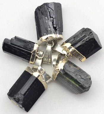 Black Tourmaline Untumbled Pendant
