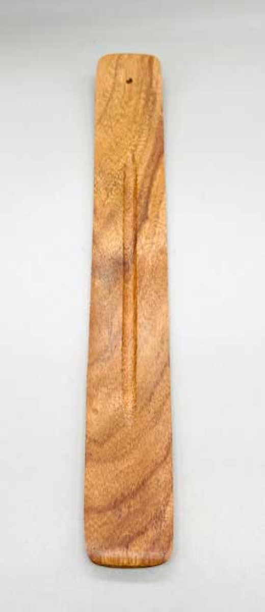 Wooden Ash Catcher with Incense Stick Hole and Grooved Center