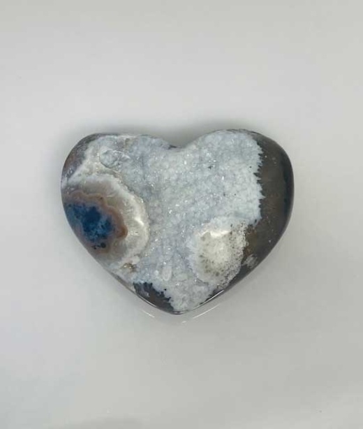 Medium Heart Puffed Druze Agate - A Unique Natural Gemstone