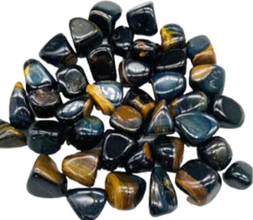 1 Lb Tiger's Eye, Blue Tumbled Stones