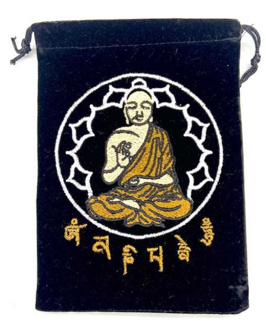 Set of 10 Buddha Black Velveteen Bags