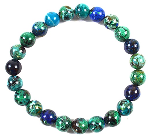8Mm Azurite Malachite Beaded Bracelet for Holistic Healing