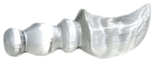 6" Selenite Crescent Athame - Energy Cleansing and Protection Tool