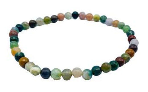 4Mm Moss Agate Stretch Bracelet