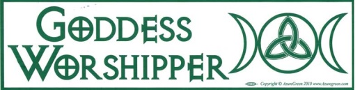 Goddess Worshipper Bumper Sticker with Triple Moon Design