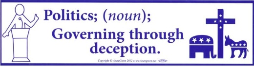 Politics Bumper Sticker: Governing Through Deception