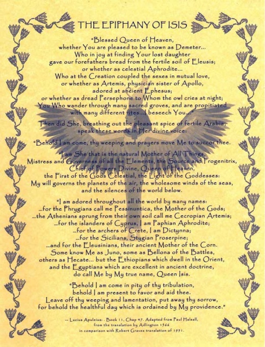 Epiphany of Isis Poster - Queen of Heaven Artwork