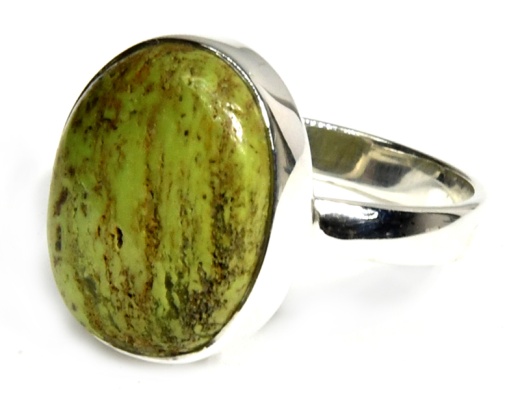 Gaspeite Ring - Size 6 Sterling Silver Jewelry with Unique Oval Stone
