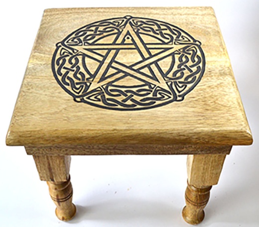 9"X 9"X 8" Pentagram Altar Table
